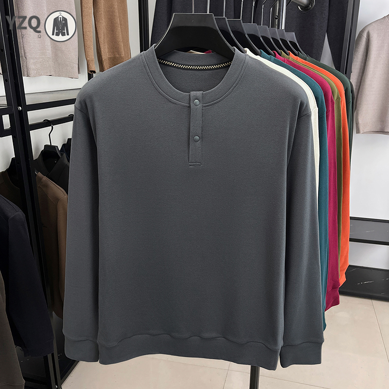 Embellish Knit - Warmes, gebürstetes Strick-Henley-Oberteil mit langen Ärmeln